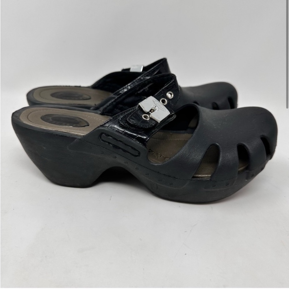 Dr. Scholls Black Go Play Dance On Mules Clogs Comfort Shoes Size 8